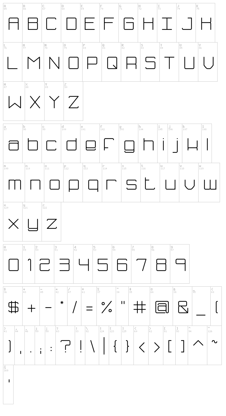 Fh Blue font map