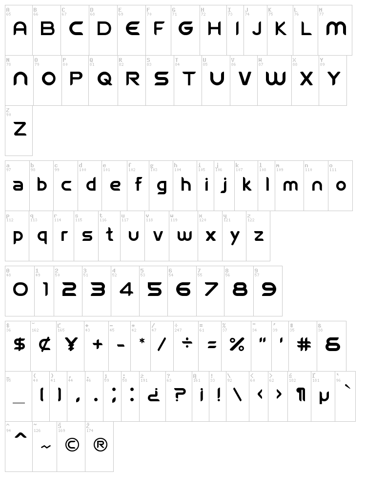 FIFA Welcome font map