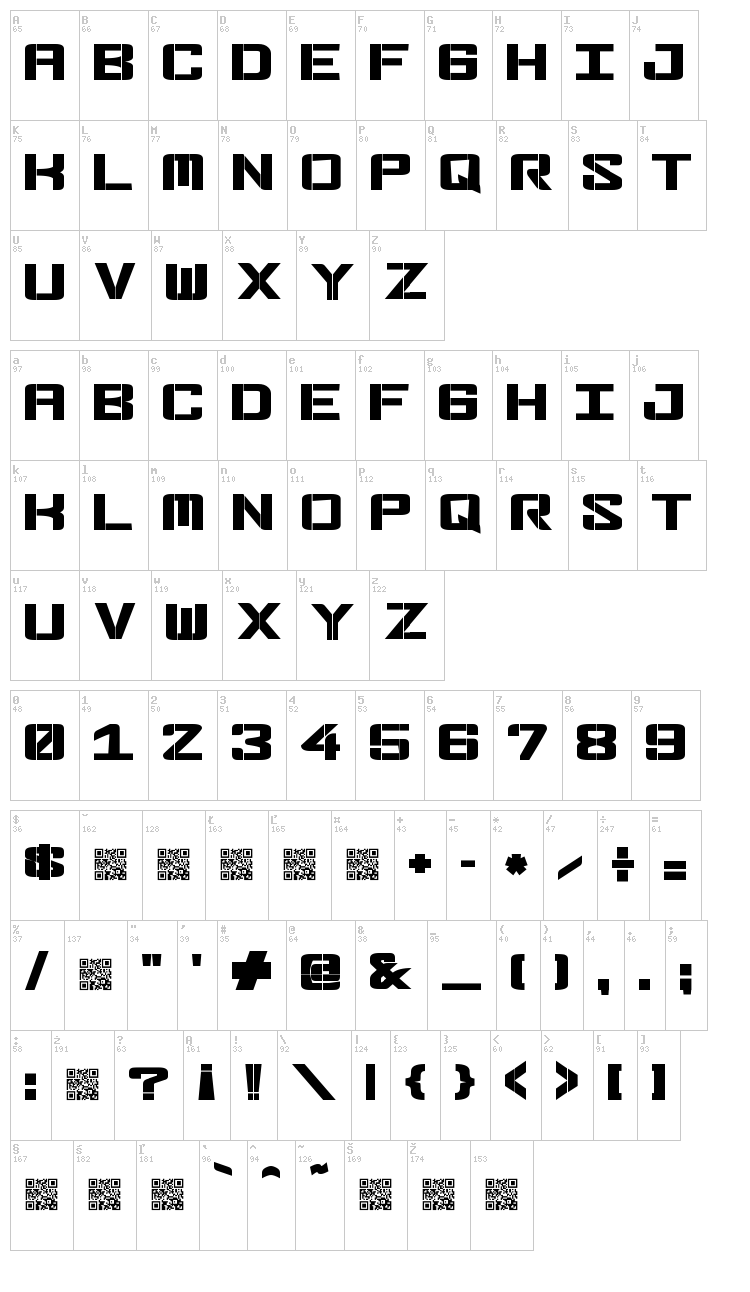 Fonderian font map
