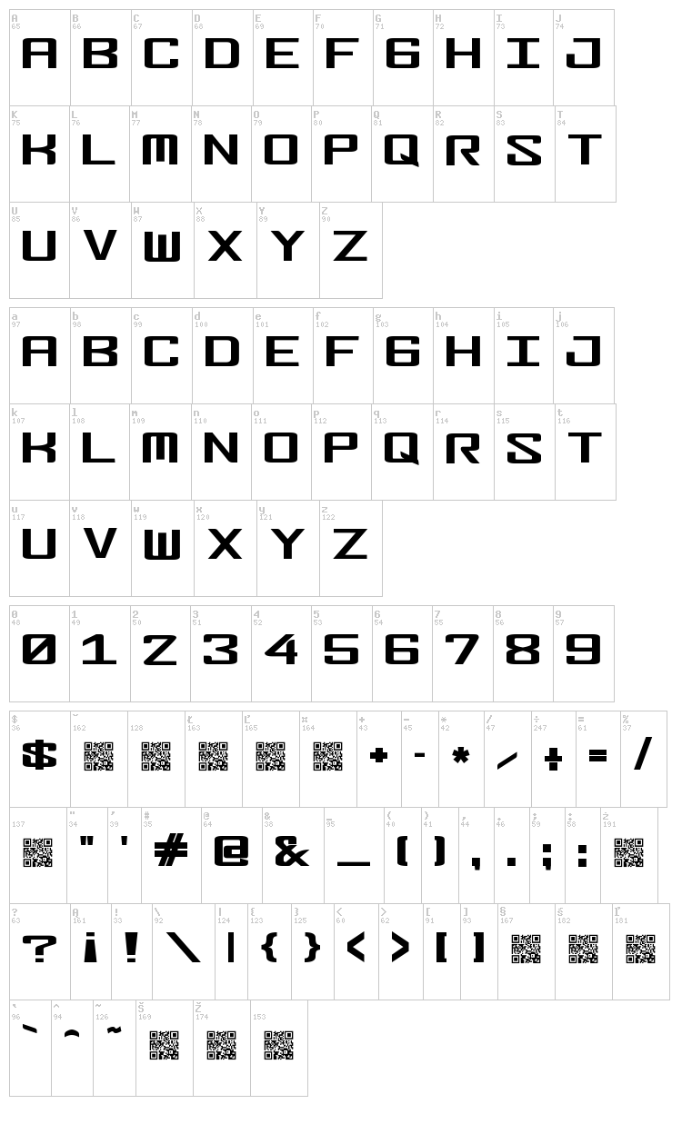 Fonderian font map