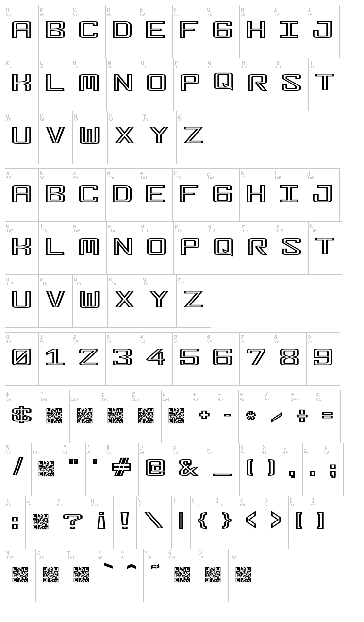 Fonderian font map