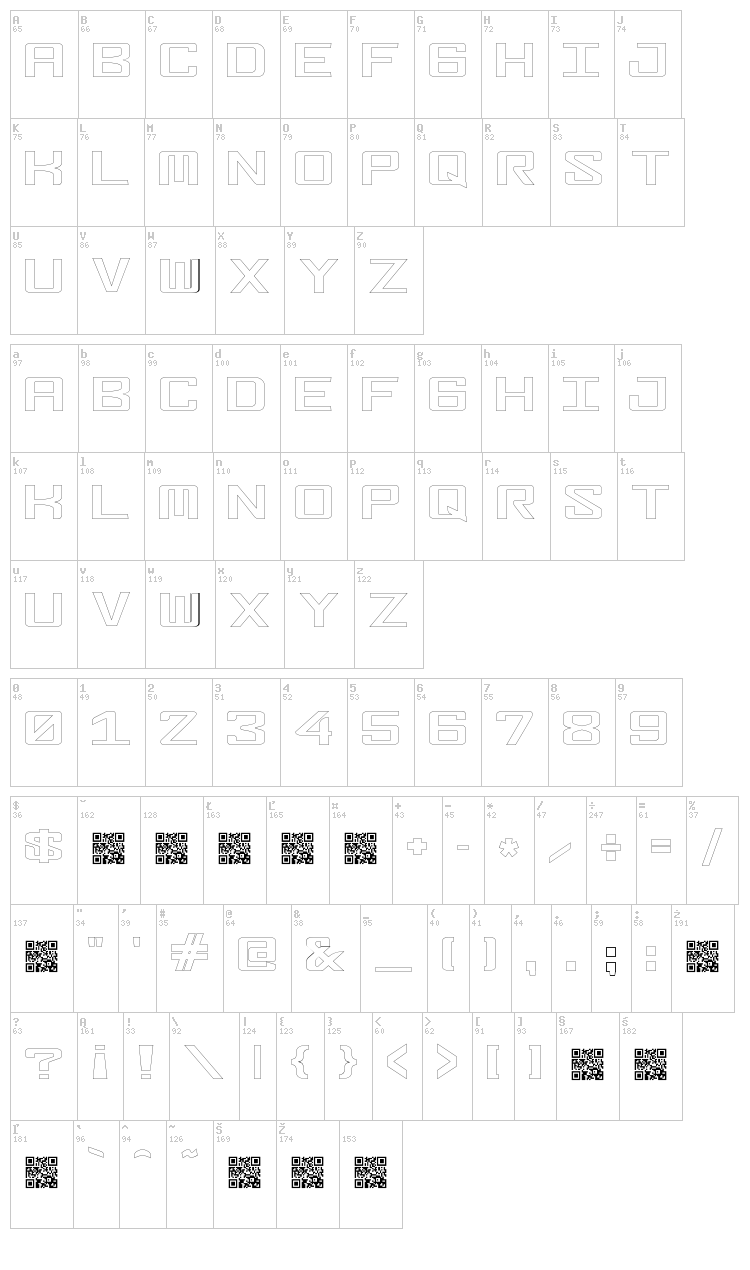 Fonderian font map