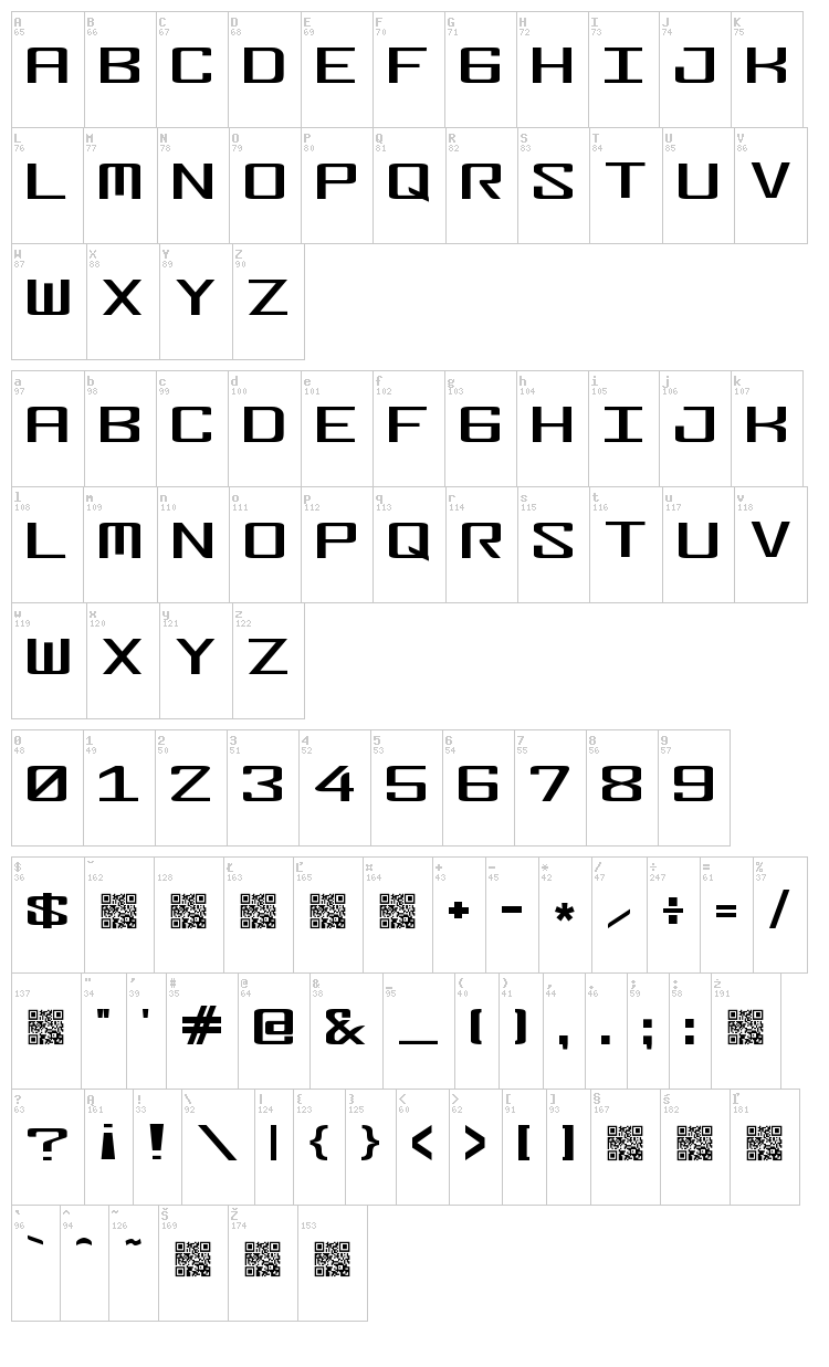 Fonderian font map