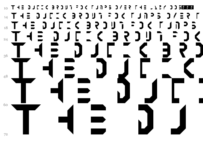 Fringe font waterfall