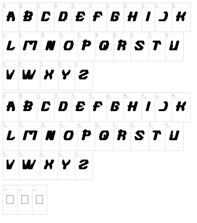 Futuristic font map