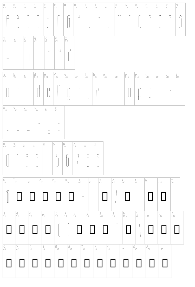 Galacticastle font map