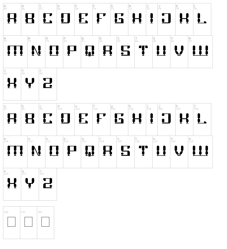 Gamer font map
