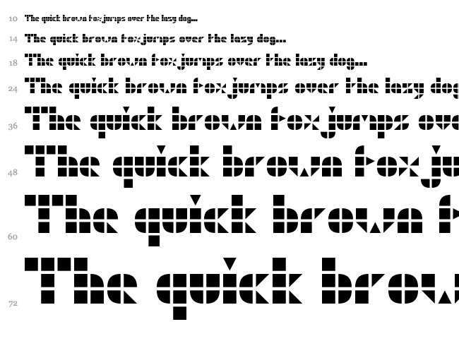 Geo Grid 9 font waterfall