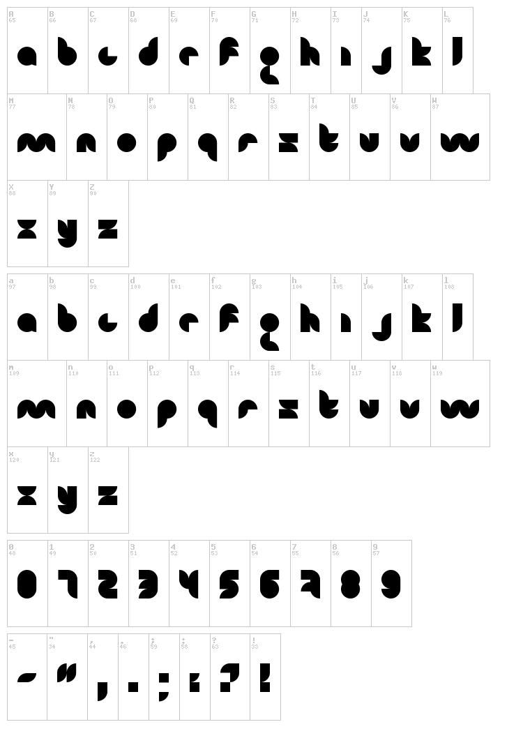 Geotype font map