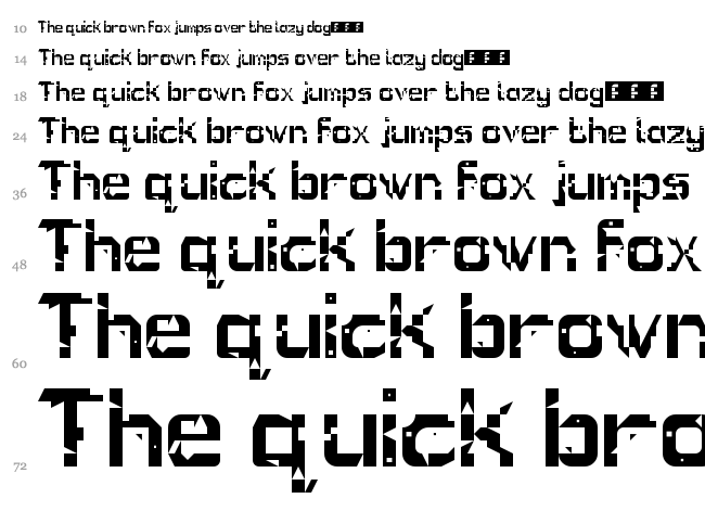 Glitch font waterfall