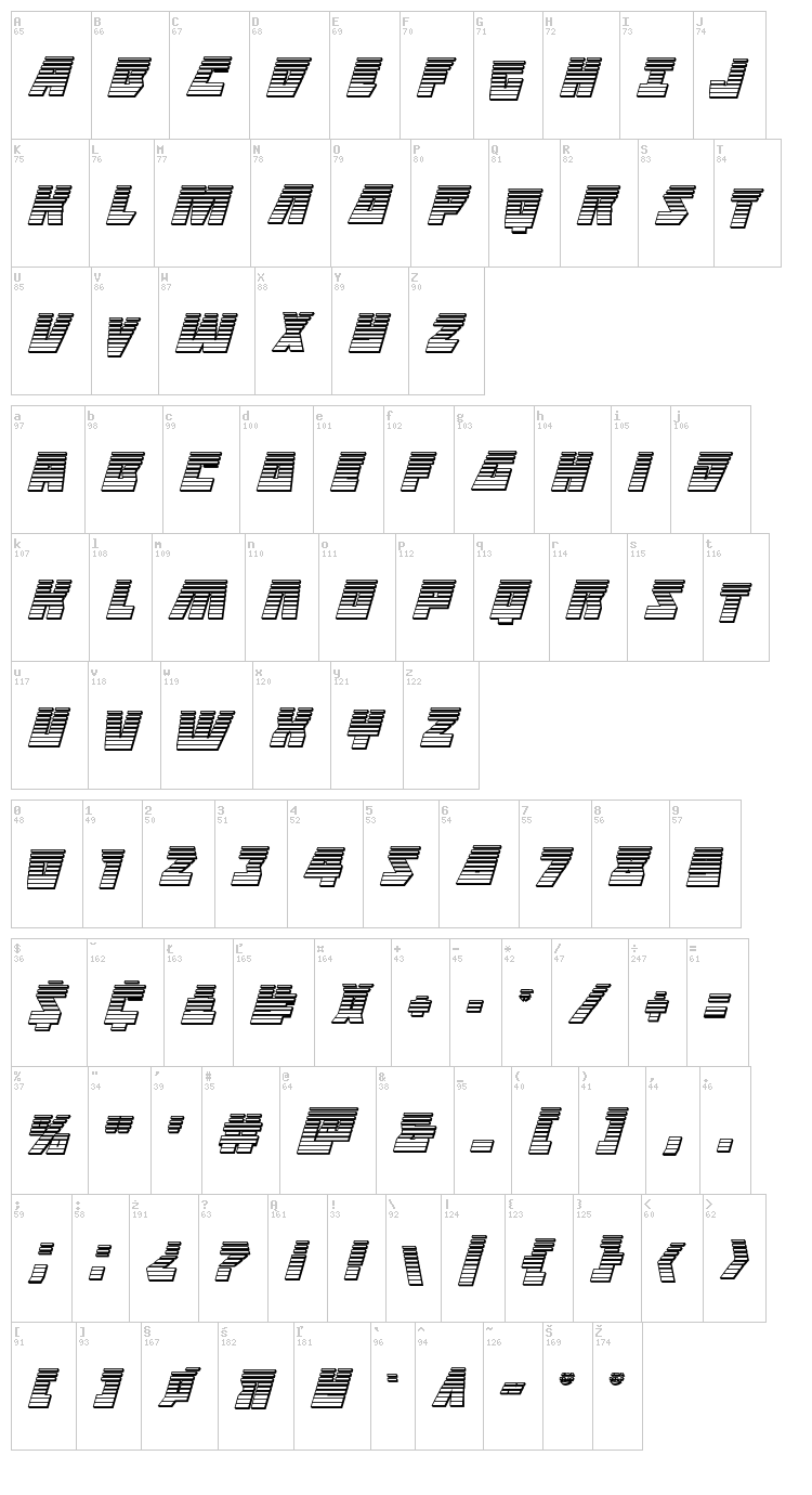 Halfshell Hero font map
