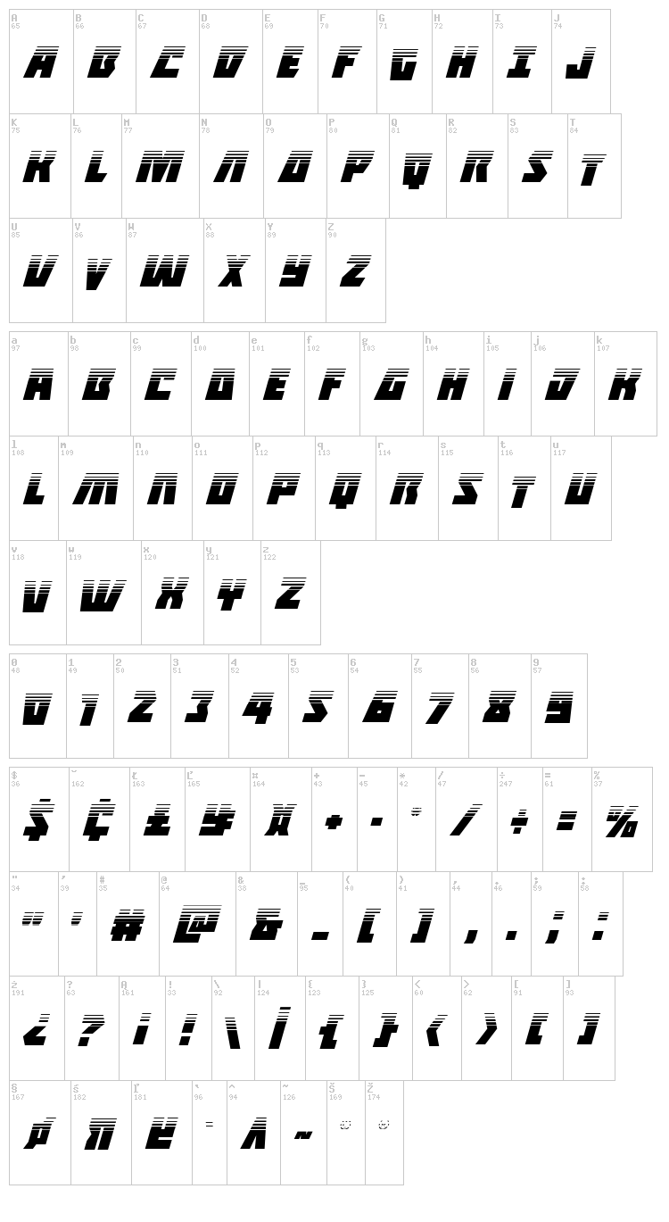 Halfshell Hero font map