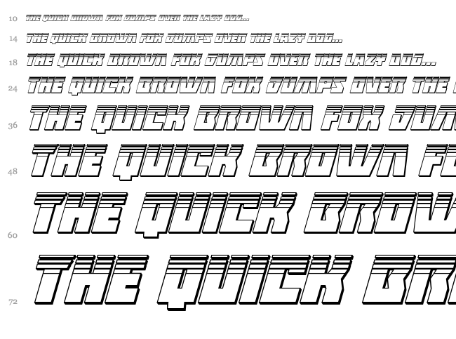 Halfshell Hero font waterfall