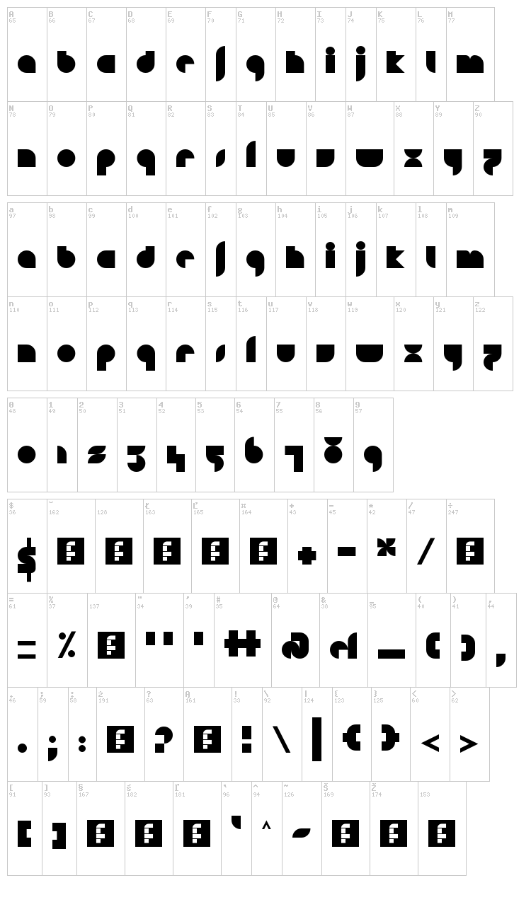 Haus font map
