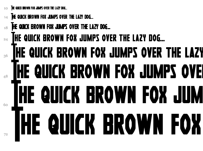 Heroes Assemble font waterfall