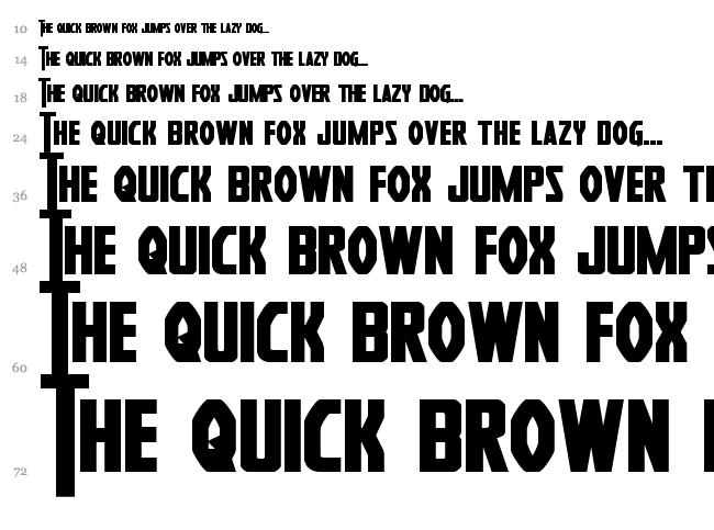 Heroes Assemble font waterfall