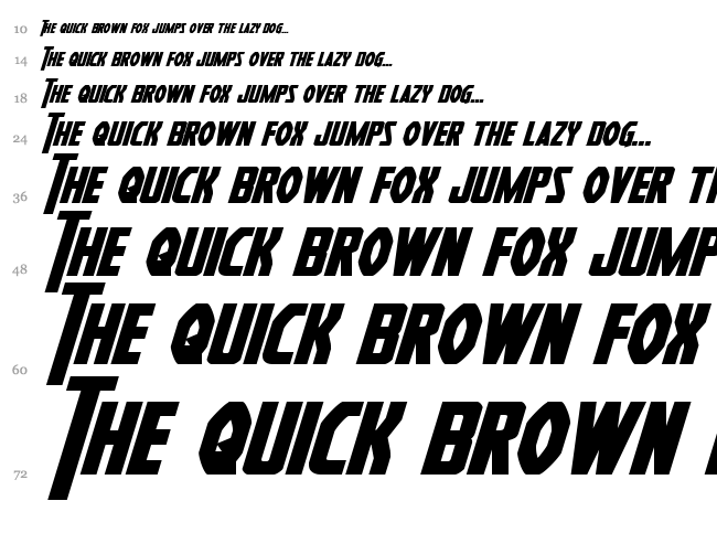 Heroes Assemble font waterfall