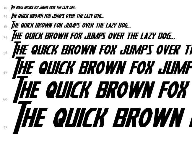 Heroes Assemble font waterfall