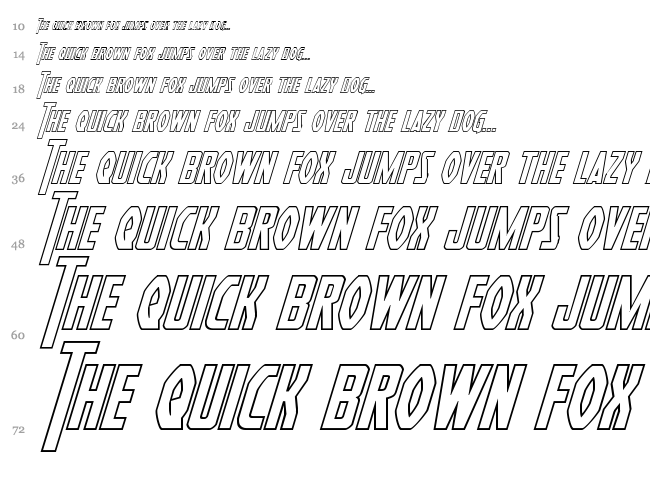 Heroes Assemble font waterfall