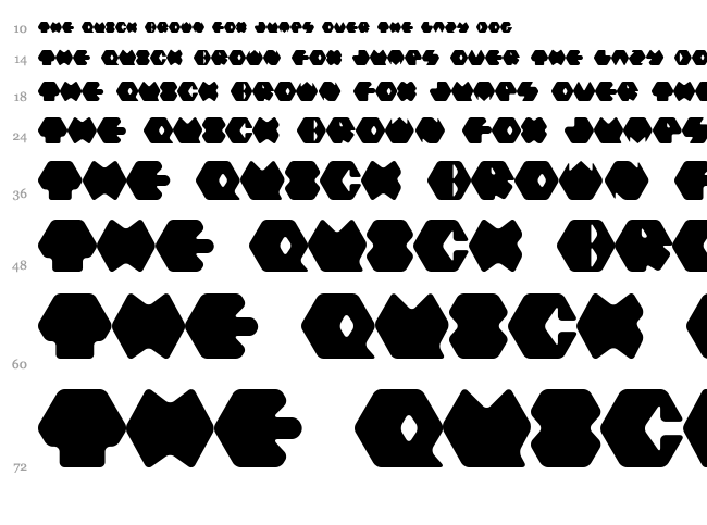 Hexafont font waterfall