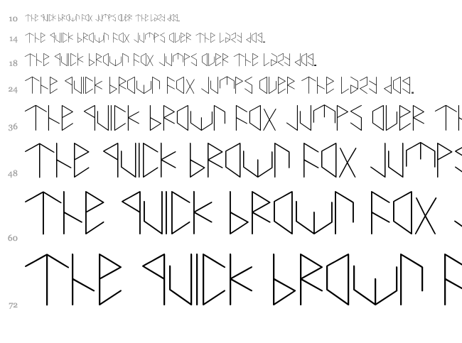 Hexametric font waterfall