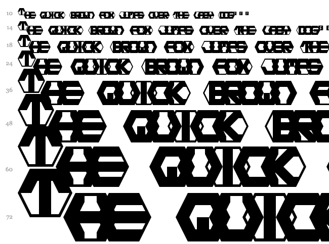 Hexotic LDR font waterfall