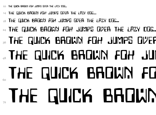 Homemade Robot font waterfall