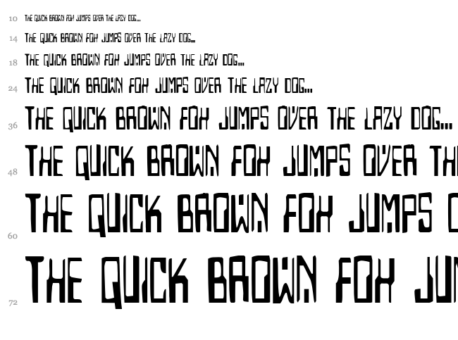 Homemade Robot font waterfall