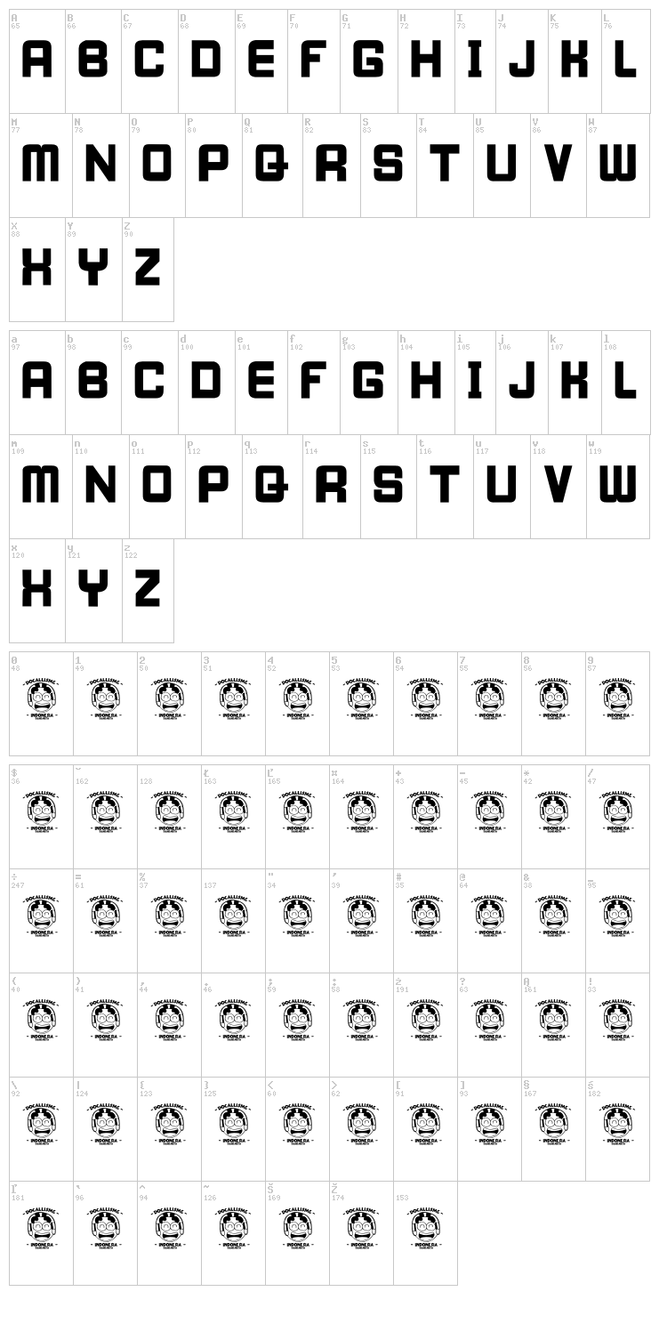 I Will Wait font map