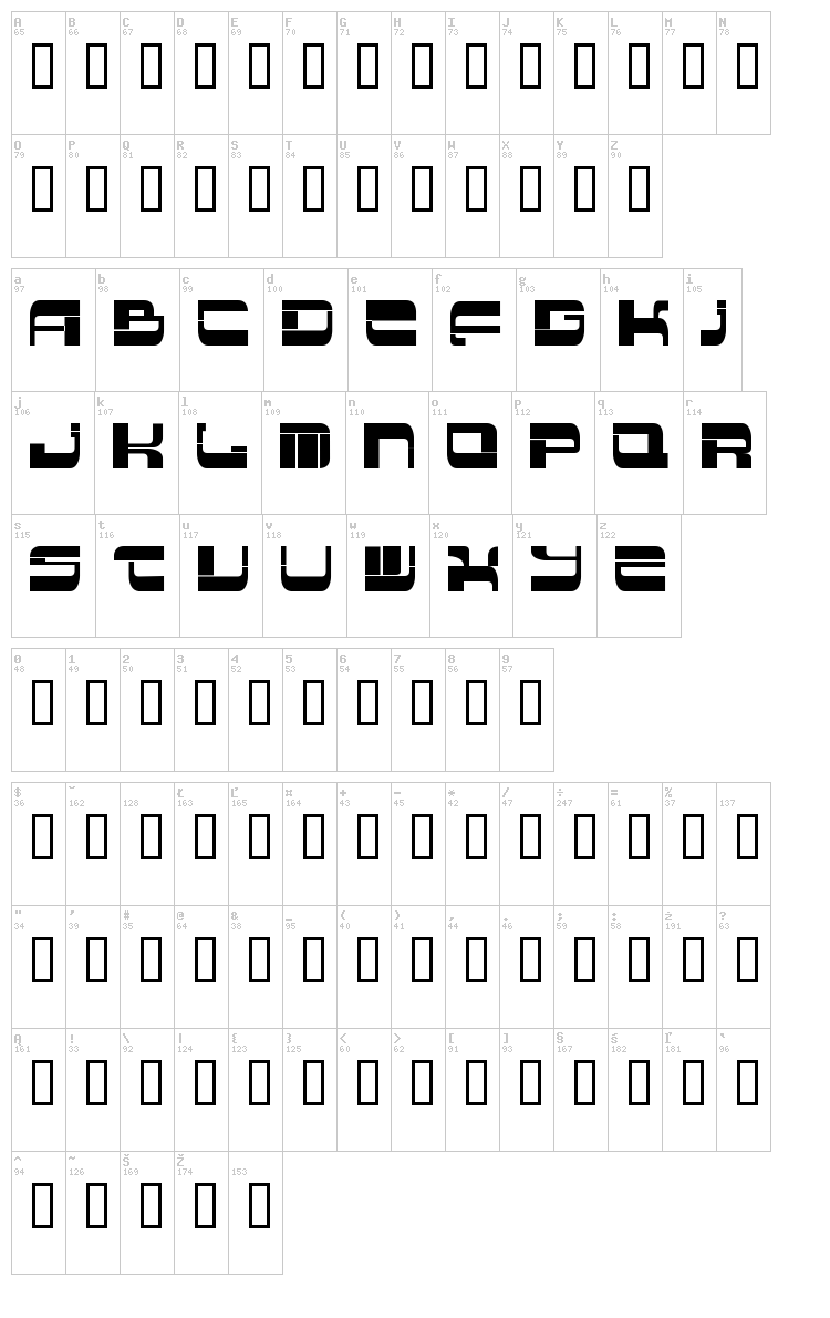 Insert font map