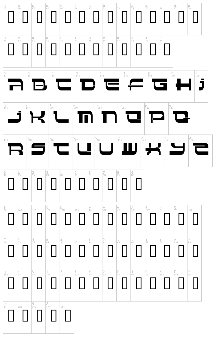 Insert font map