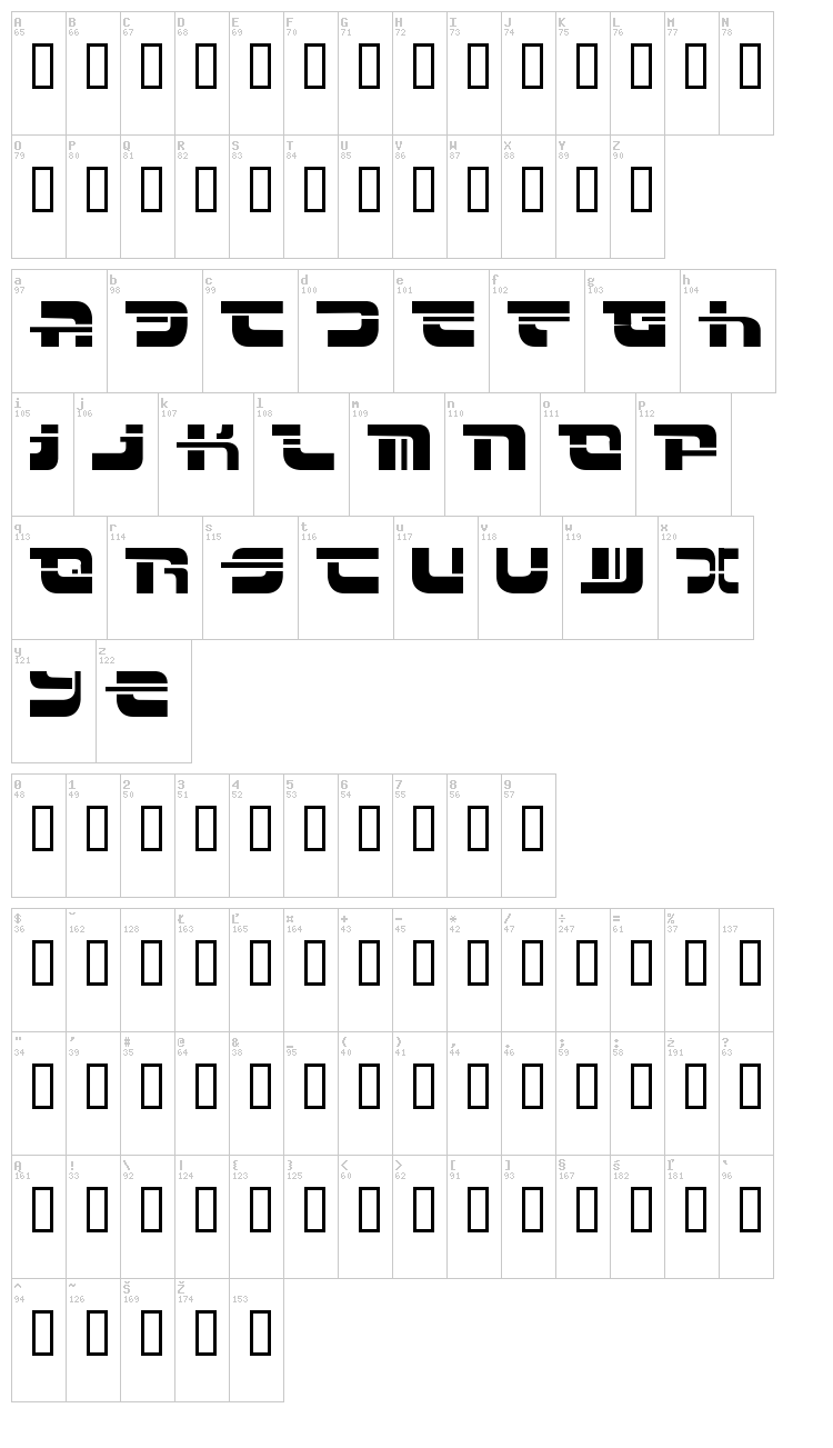 Insert font map