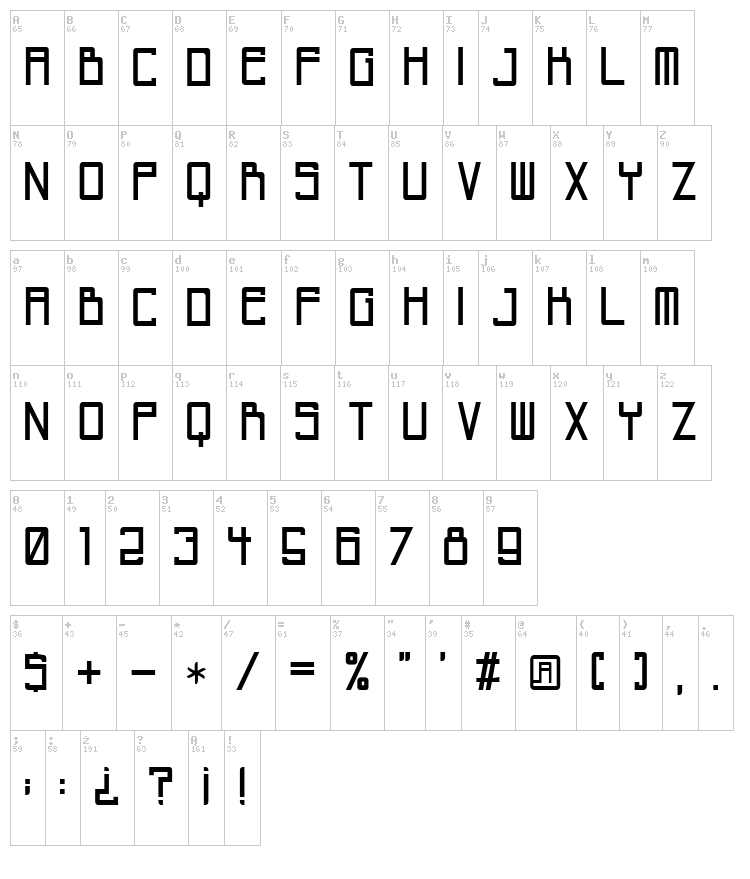 Invisble City font map