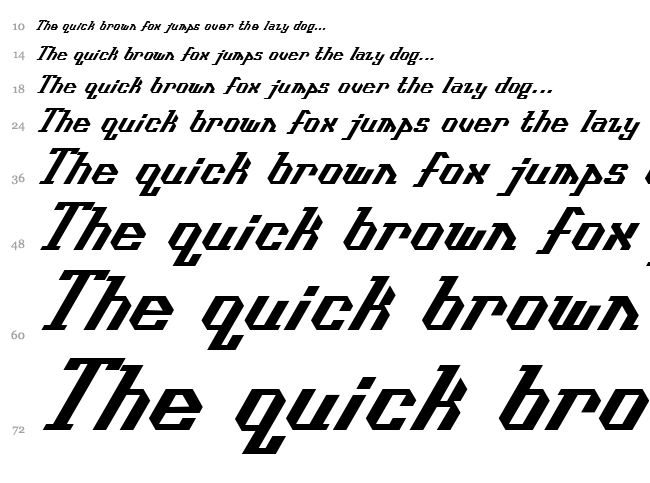 Isometype font waterfall