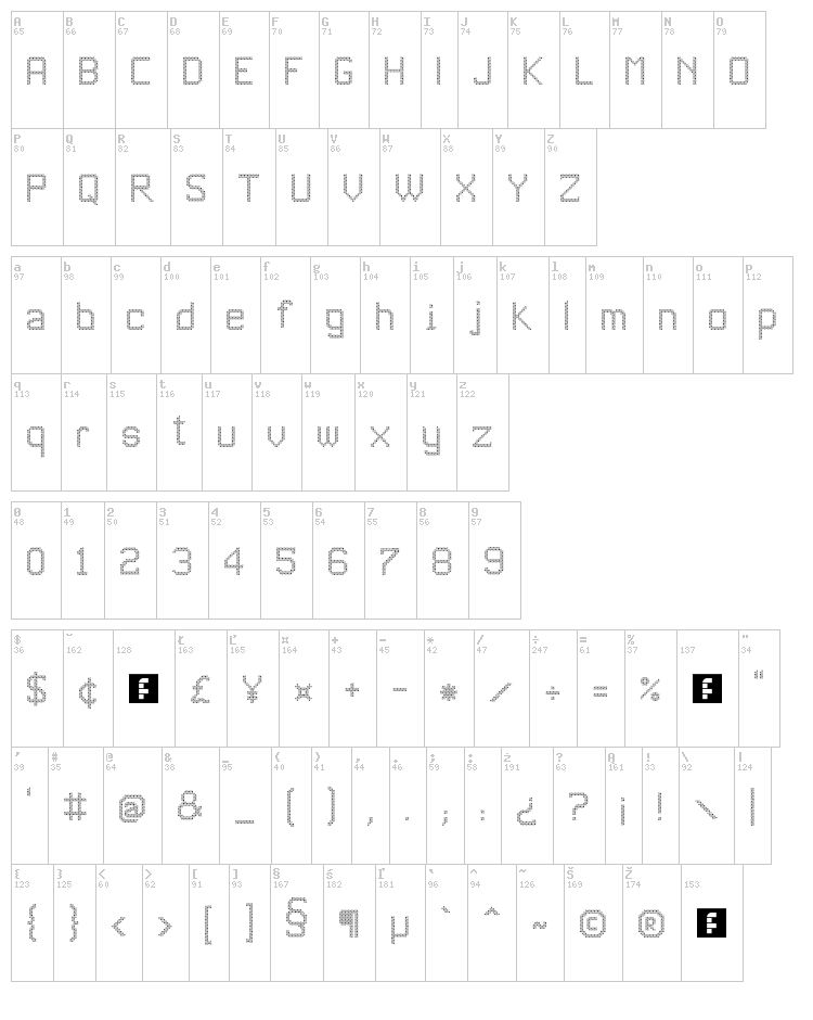JD Estrellas font map