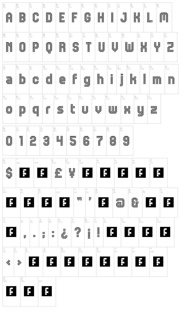 JD Talk font map