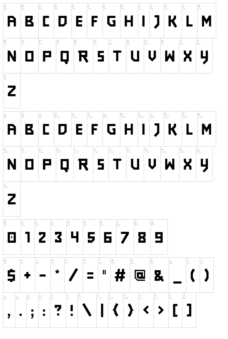 Journey PS3 font map