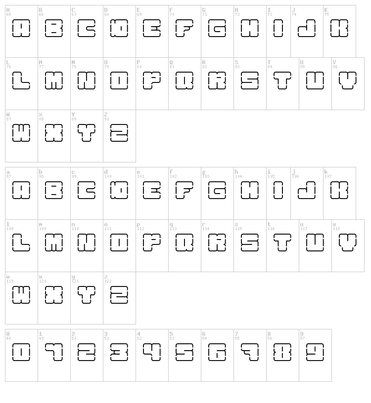 Kurvenreicher font map