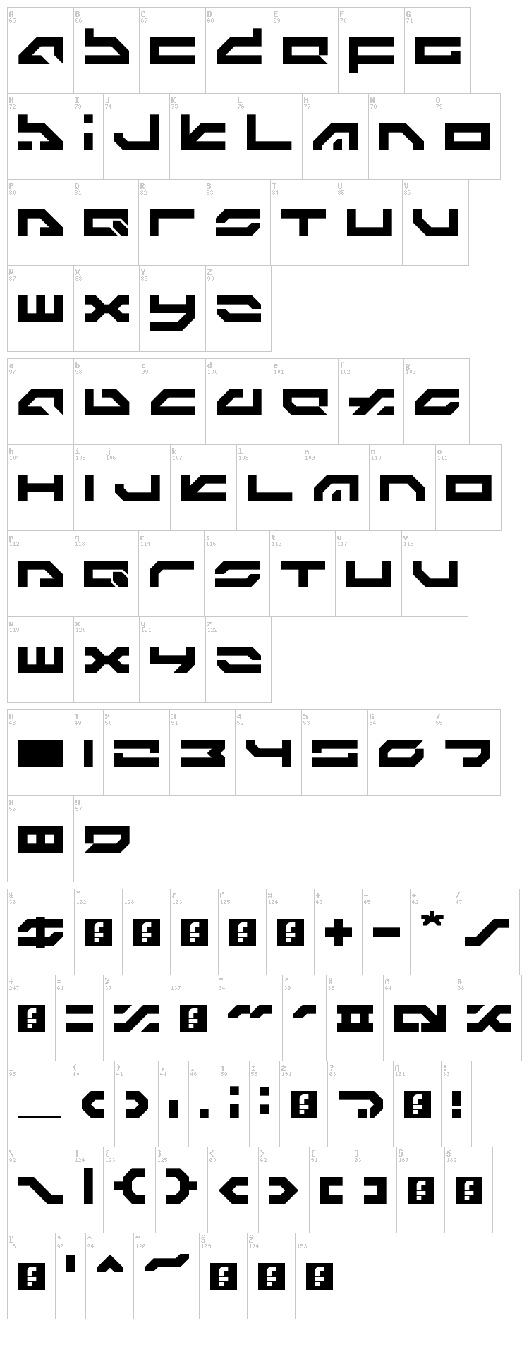 LDR#8 font map