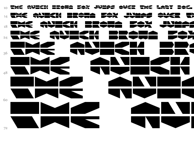 LDR Hexatron font waterfall