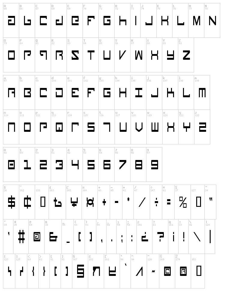 Legion font map