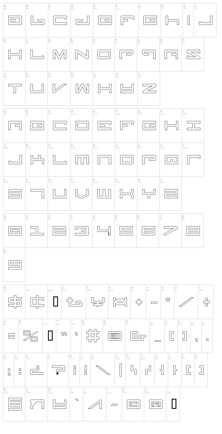 Legion font map