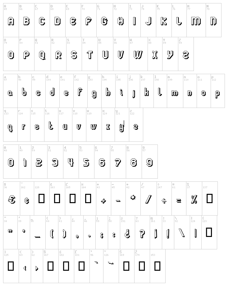LGF Lage Logo TresD font map
