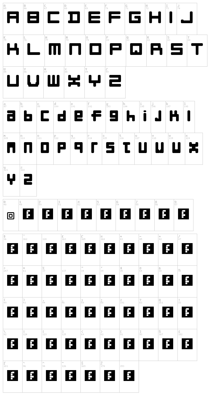 Liner font map