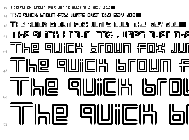 Liner font waterfall