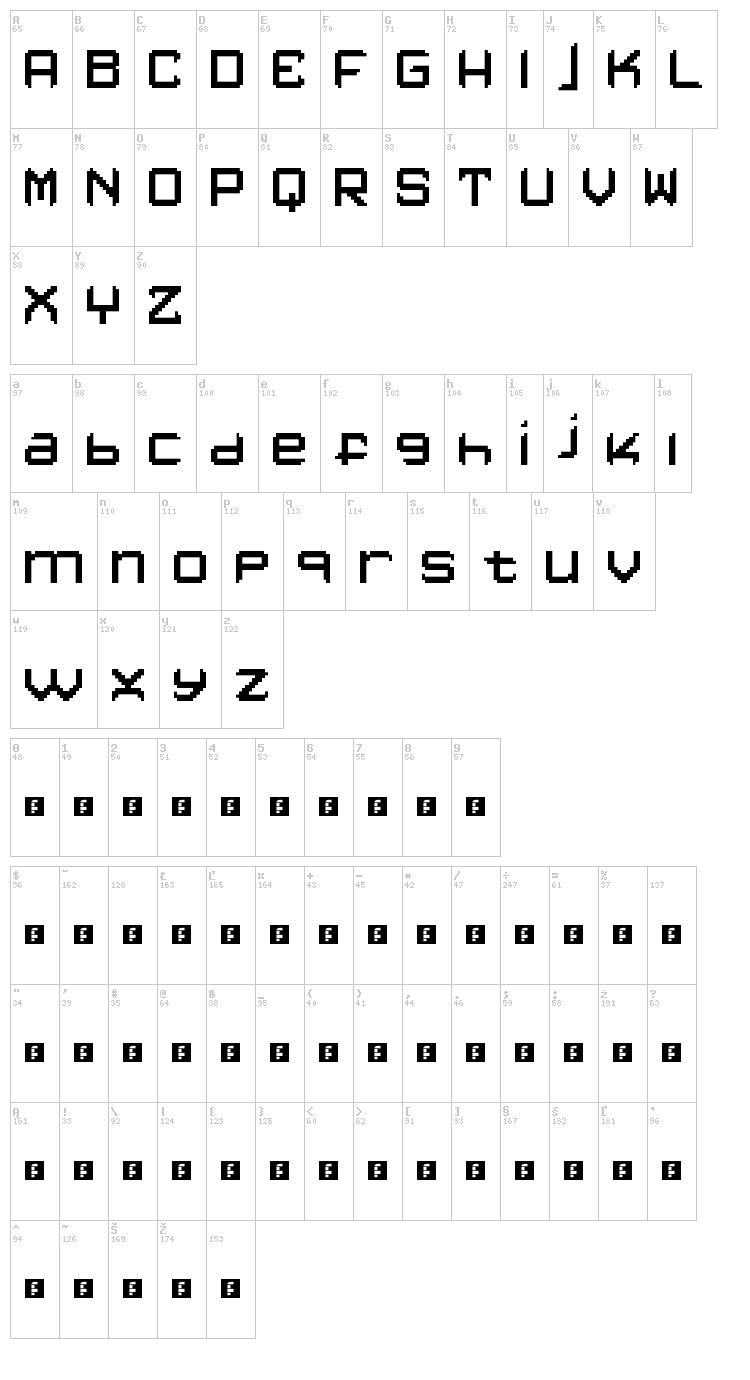 Lont font map