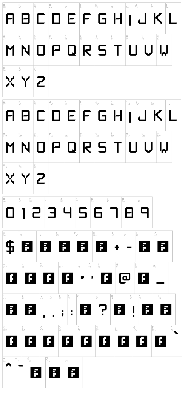 Lsfont font map