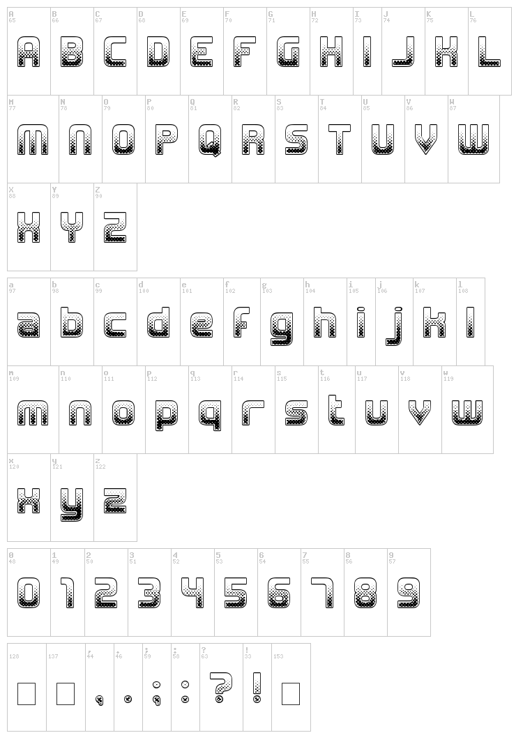 MDMA font map