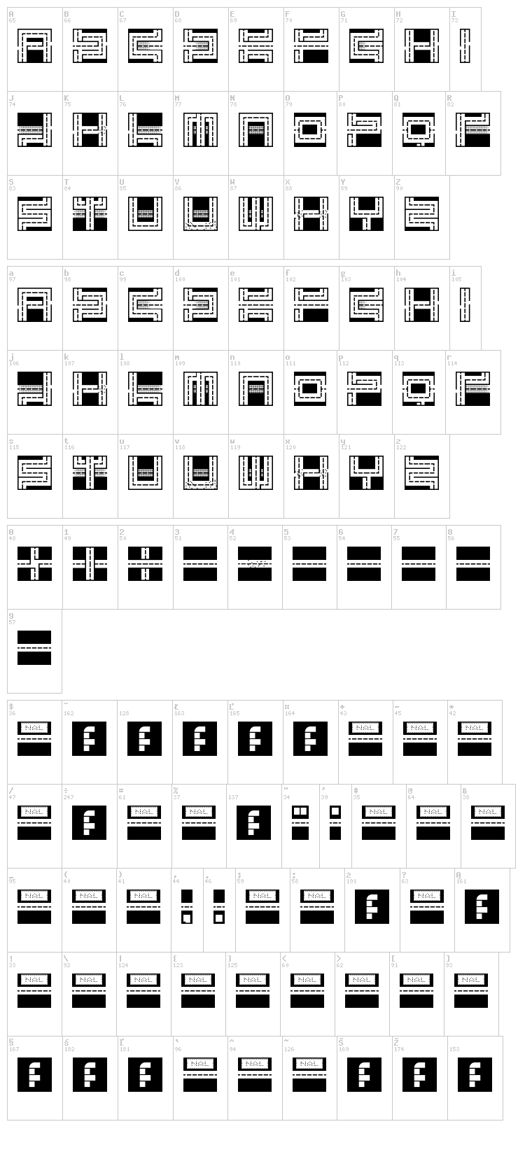 Melancholic Roadeo font map