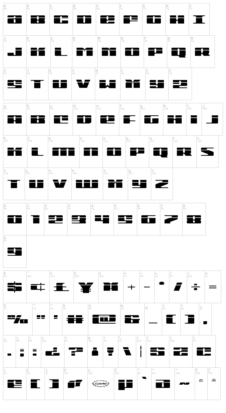 Michigan font map